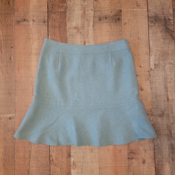 Gap Aqua Wool Blend Trumpet Hem Skirt - Size 10 - Picture 4 of 12